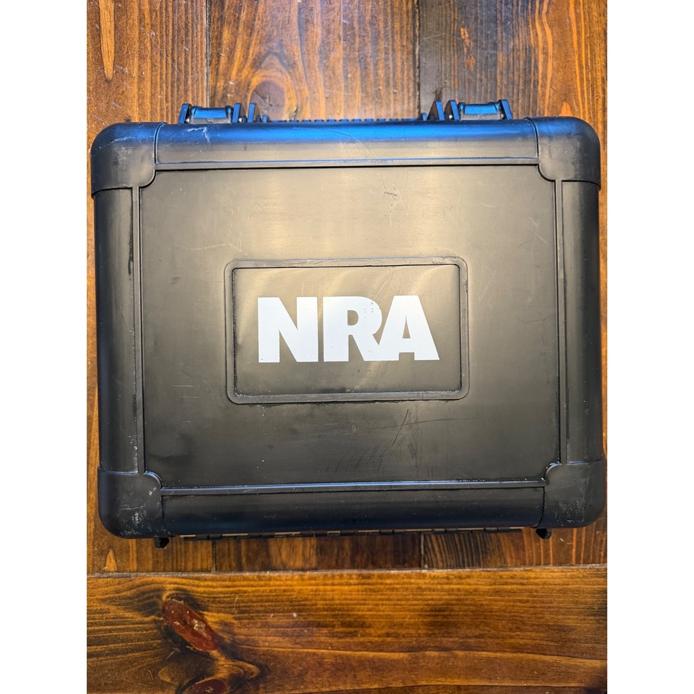 NRA Hard Shell Pistol Case Gun Storage Box with Customizable Foam‎ Black